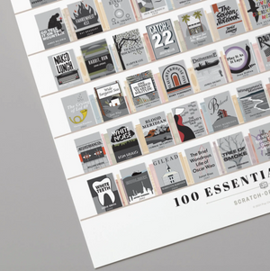 100 Essential Novels Scratch Off Print - 12x16