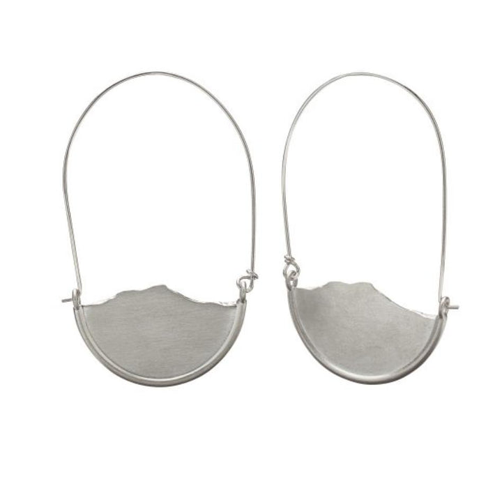 Camel's Hump Dangle Hoops - Sterling Silver