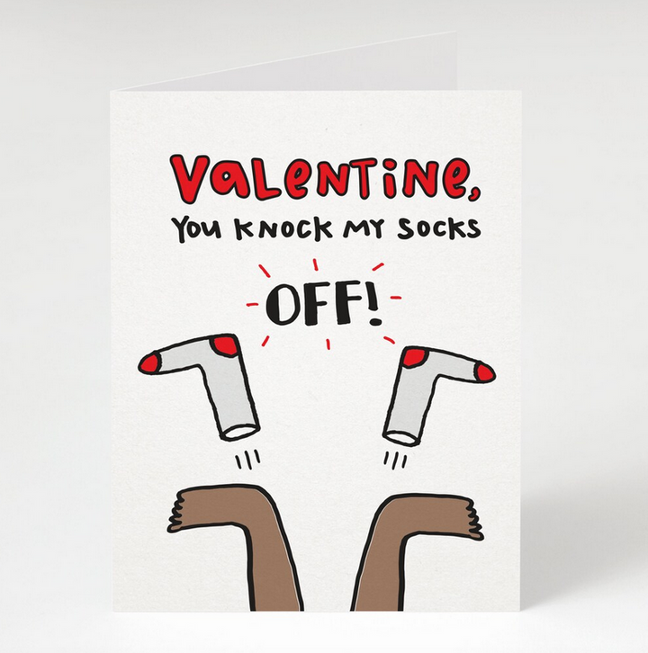 Valentine You Knock My Socks Off Card - TG7