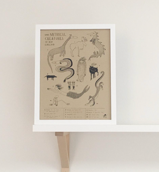 Some Mythical Creatures Art Print - 11x14