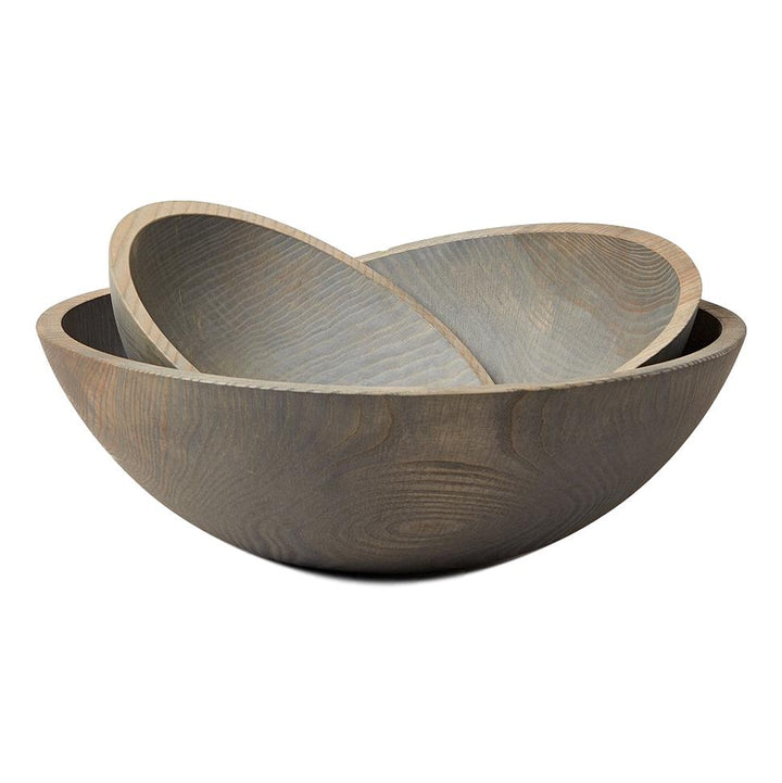 Farmhouse Pottery Crafted Wooden Bowls - Grey
