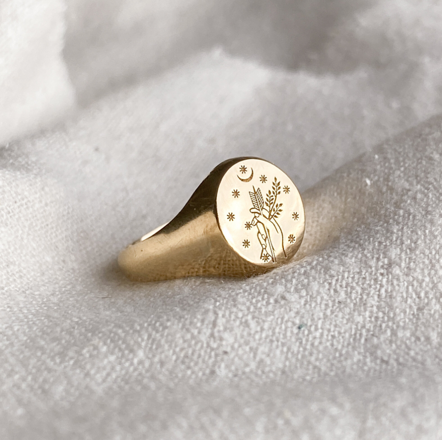 Deer sales signet ring