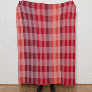 Sustainable Buffalo Plaid Reversible Throw Red