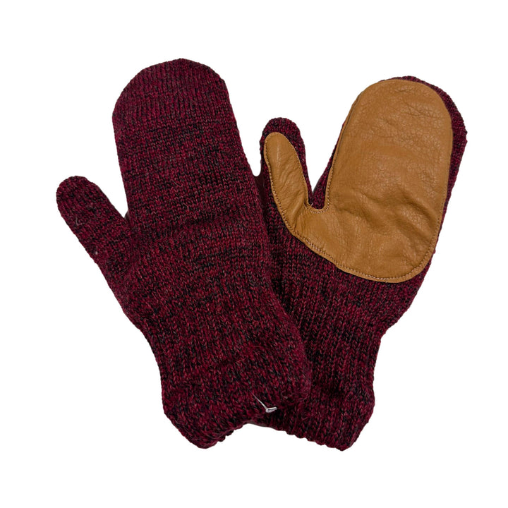 Women's Deerskin Palm Mitten - Ski-Red
