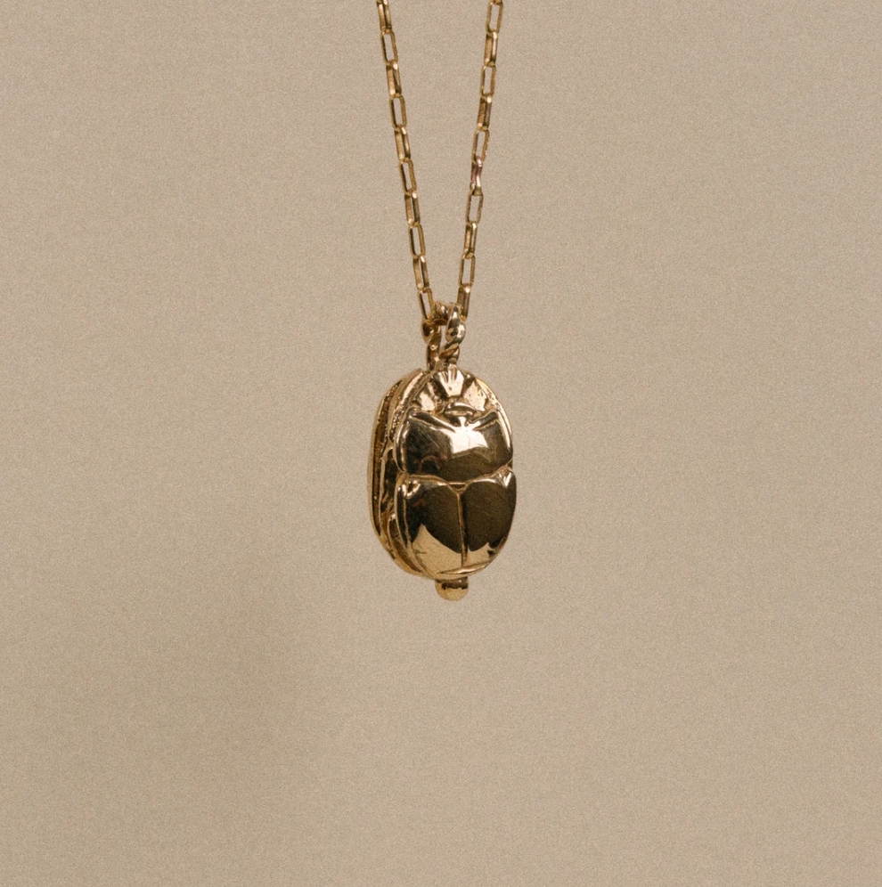 Gold Vermeil Egg Pendant Necklace 18 Chain