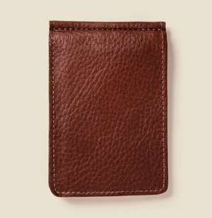 Leather Money Clip Wallet - American Chestnut