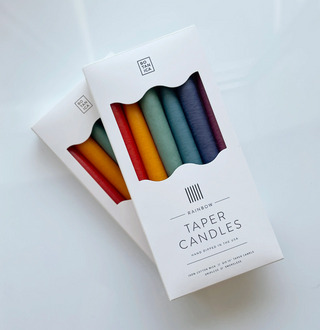 Set of 6 Taper Candles - Rainbow