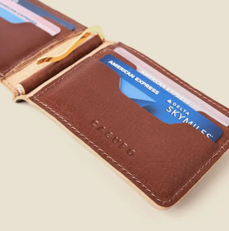 Bifold Money Clip Wallet - Chocolate Brown