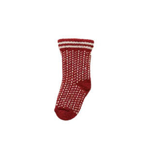 Baby Cashmere/Wool Nordic Birdseye Sock - Red