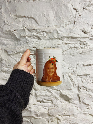 Kamala Harris with Flowers Handmade Mug