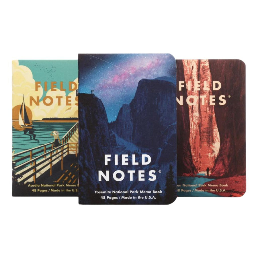 Field Notes National Parks - Acadian, Zion, Yosemite