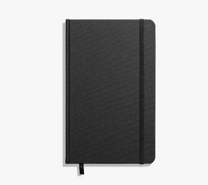 Hard Linen Medium Plain Journal - Black