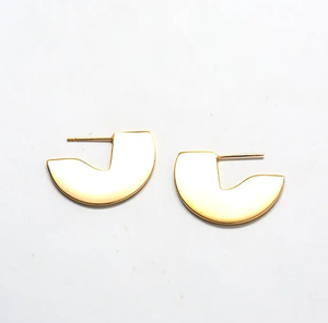 Geometric Mini Semi Circle Stud Earrings