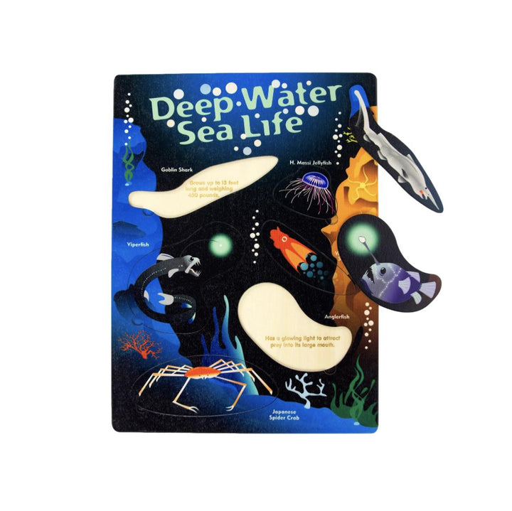 Wooden Lift &amp; Learn Puzzle - Deep Sea