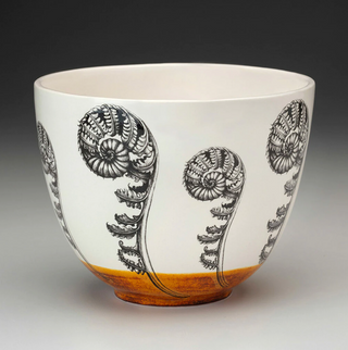Laura Zindel Medium Bowl - Coiled Wood Fern