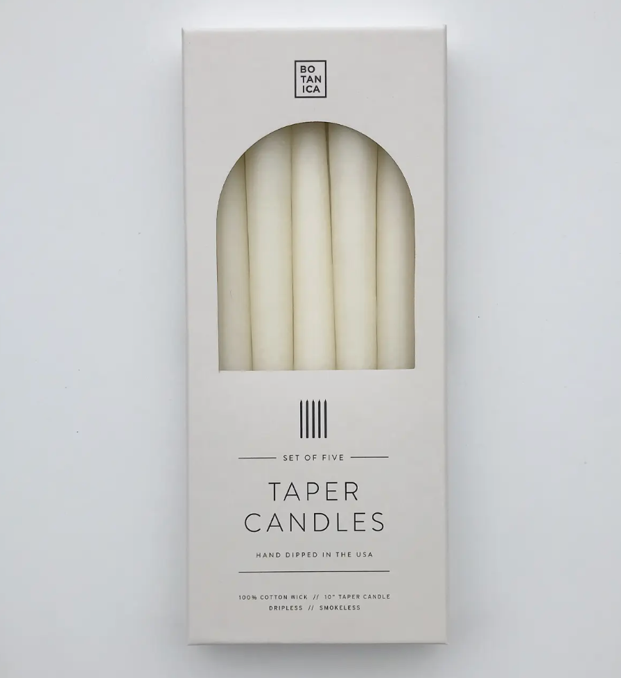 Natural White Taper Candles - 5 Pack