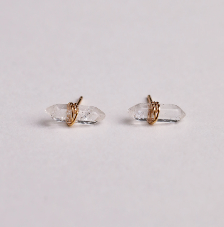 Mineral Point Earrings - Clear Quartz