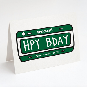 Vermont License Plate Bday Card - TG5