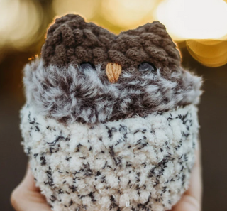 Chestnut Plush Owl Hatching Critter in Shell