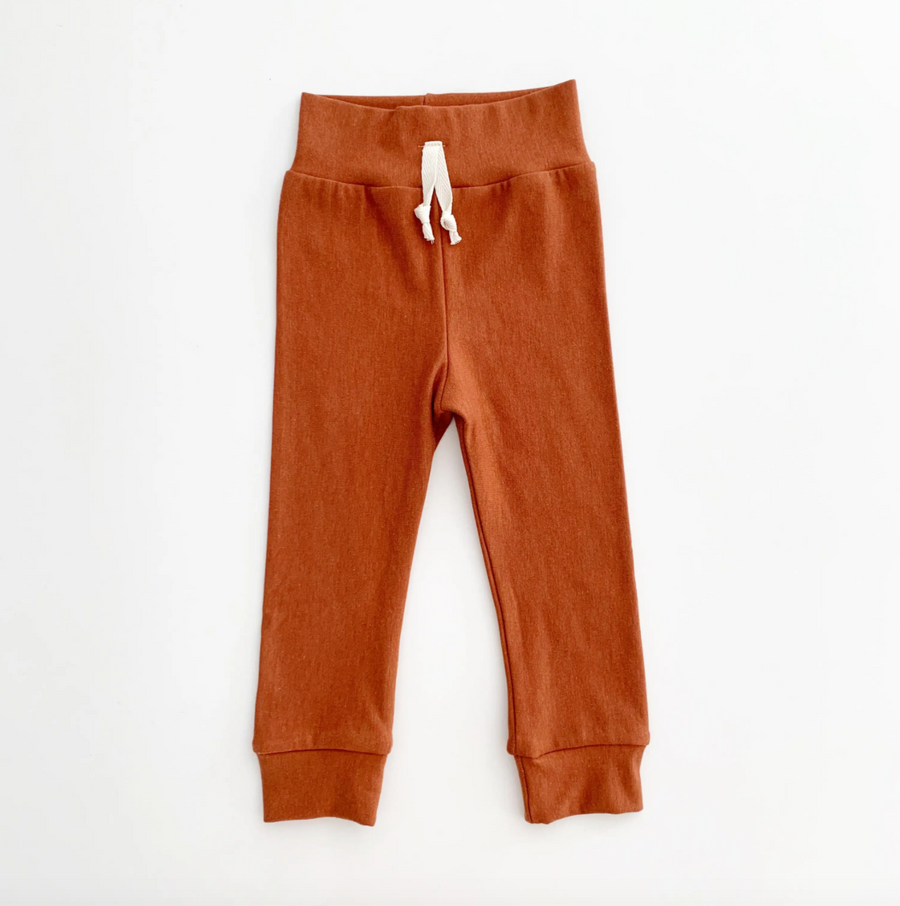 Organic French Terry Baby Joggers - Rust
