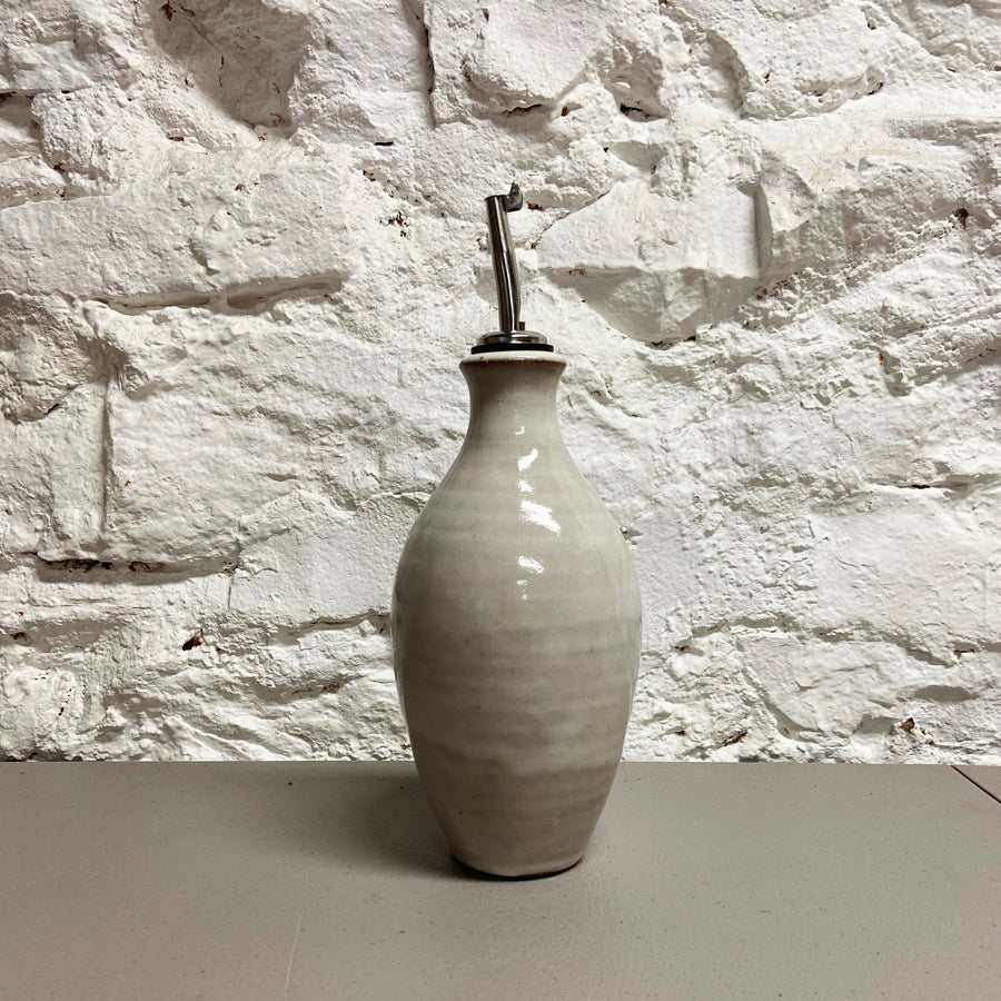 Laura White Stoneware Oil Bottle