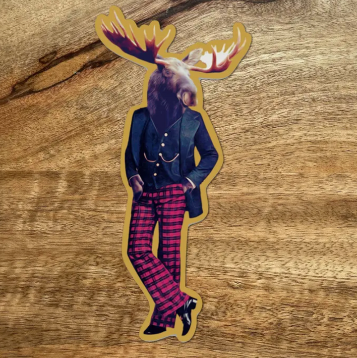 Moose in Clothes Sticker
