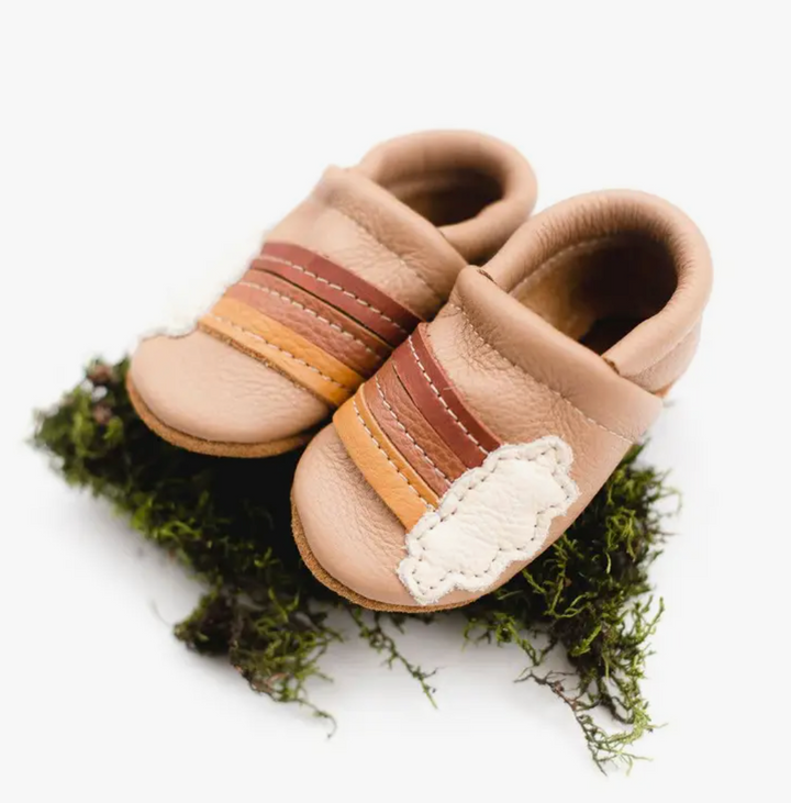 Rainbow on Oat Leather Baby Shoes