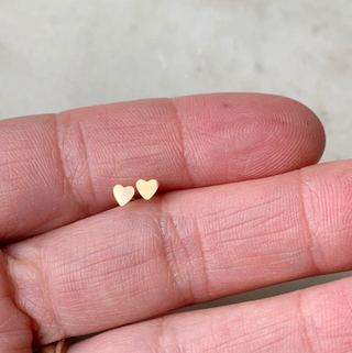 Tiny Gold Heart Studs