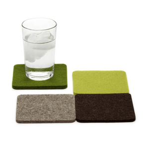 Bierfizl Square Felt Coaster 4 Pack - Forest