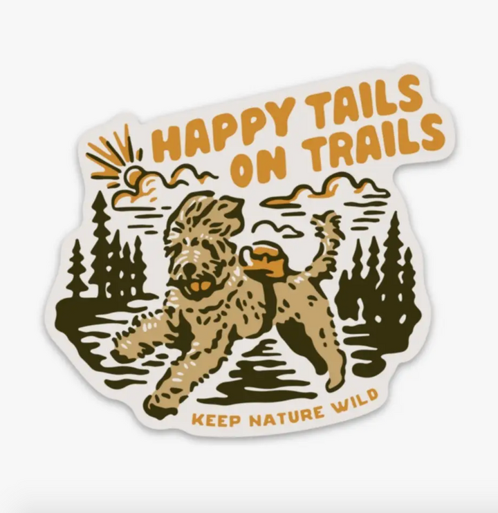 Happy Tails on Trails Sticker