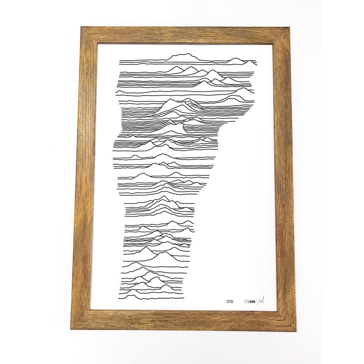 Mountains of Vermont Letterpress Print - Frame Not Included