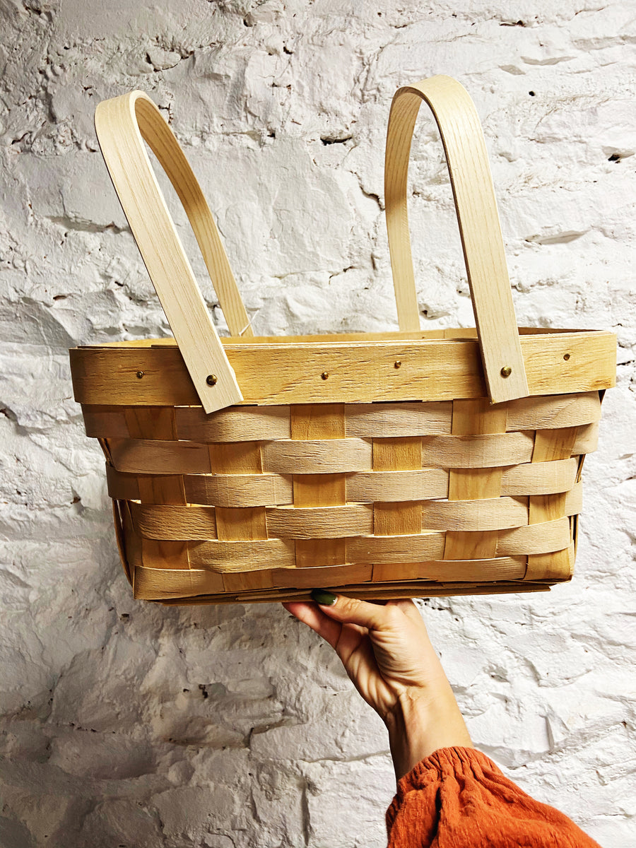 PICKUP ONLY Natural Woven Basket - Two Handled Shopper