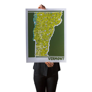 Vermont State Illustrated Map Print