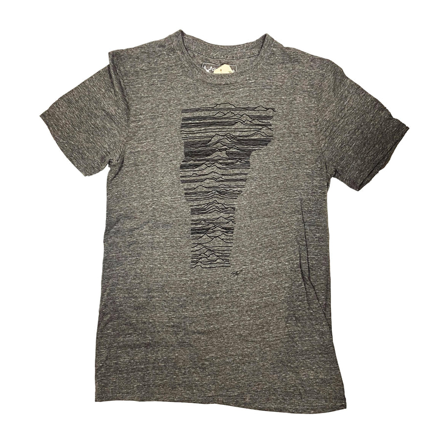 Mountains of Vermont Tee in Vintage Grey with Black Ink