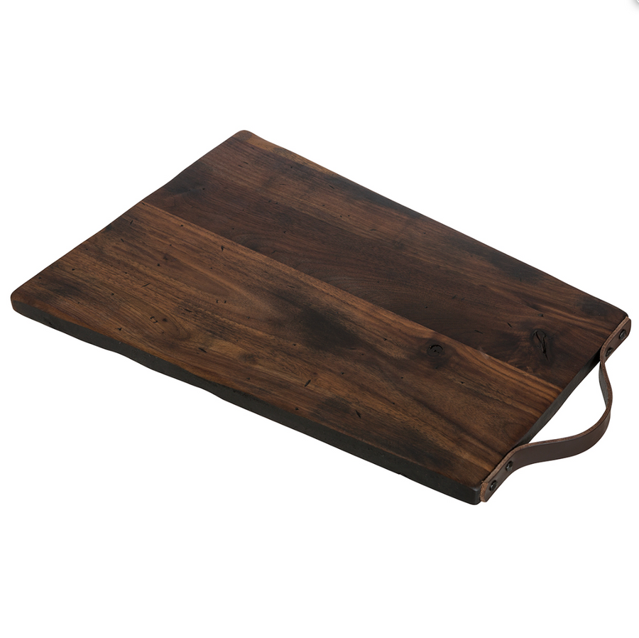 Killington Rustic Walnut &amp; Leather Serving Board - Rectangle