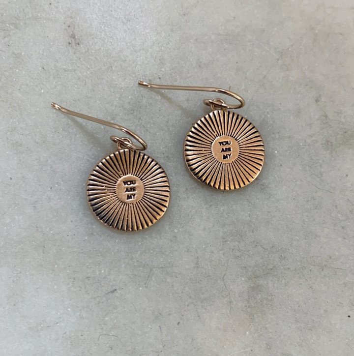 You Are My Sunshine Earrings Bronze