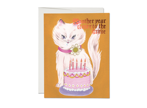 Another Year Closer to the Grave Kitty &amp; Cake Card - RC6