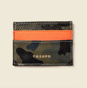Slim Horizontal Wallet - Army Green Camo / Orange