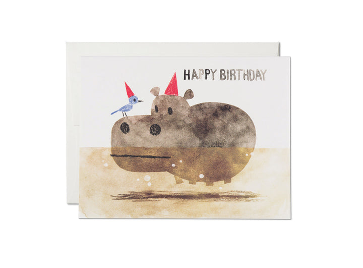 Happy Birthday Hippo &amp; Bird Card - RC5