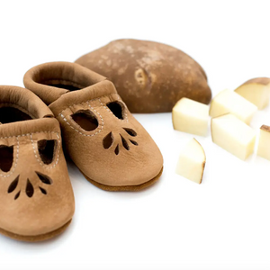 Potato Lotus T-strap Leather Baby Shoes