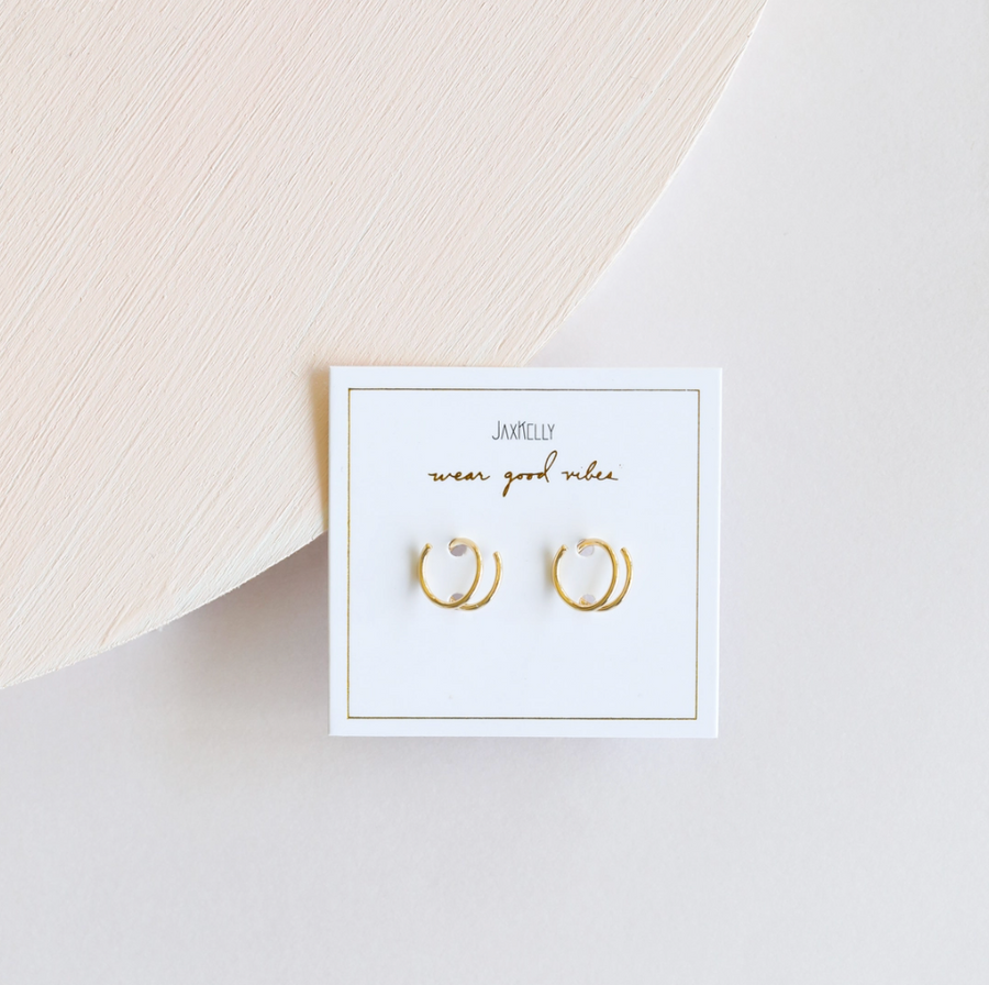 Minimalist Spiral Gold Earrings