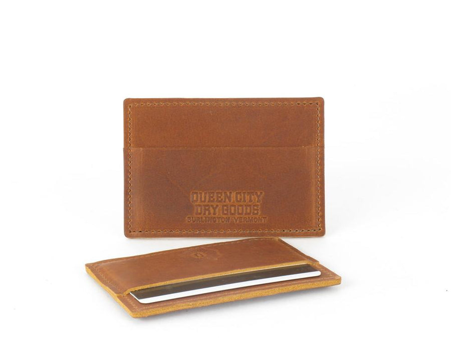 Horizontal Leather Card Case - Whiskey