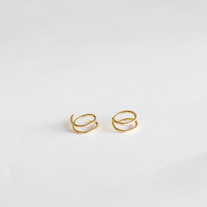 Minimalist Spiral Gold Earrings