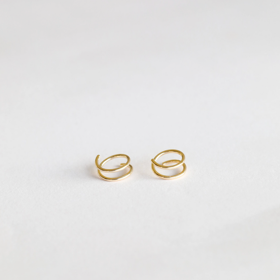 Minimalist Spiral Gold Earrings