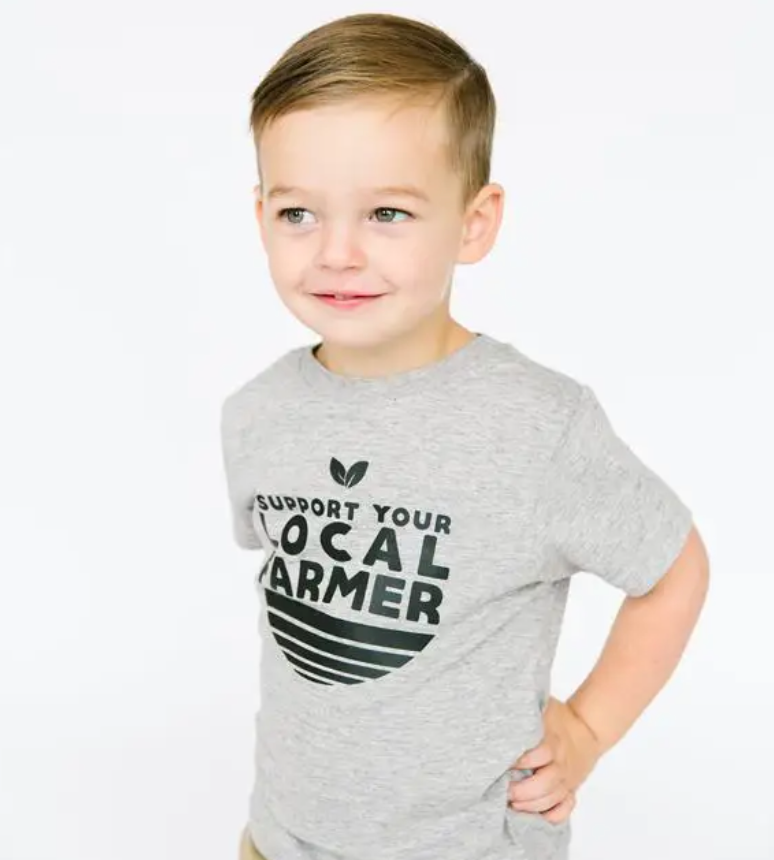 Support Your Local Farmer Kid's Tee - Grey