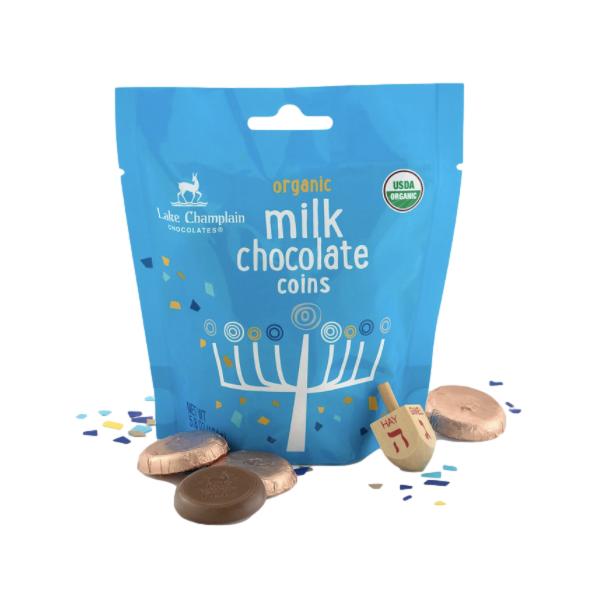 Vermont-Made Hanukkah Milk Chocolate Coins Bag