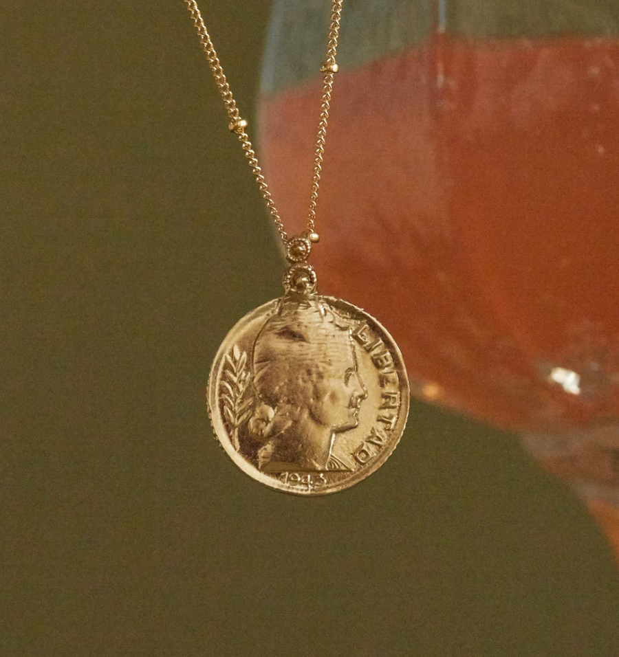 Libertad Coin Necklace Gold Vermeil