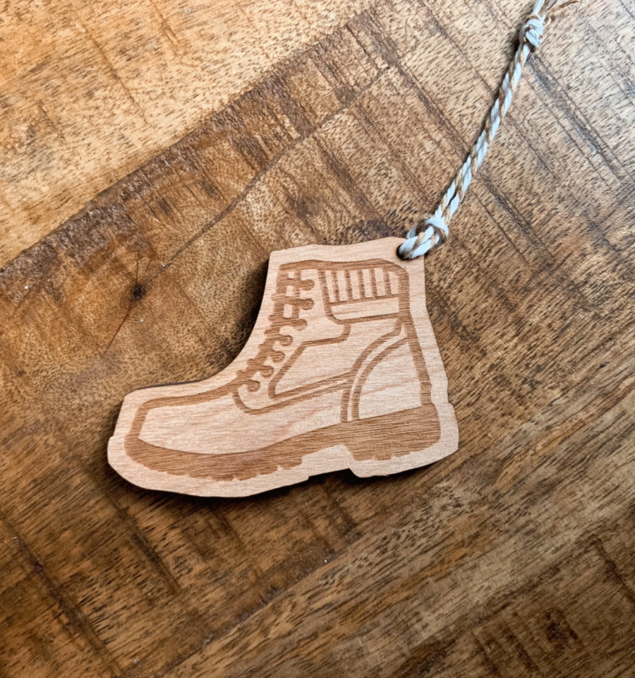 Hiking Boot Wood Ornament