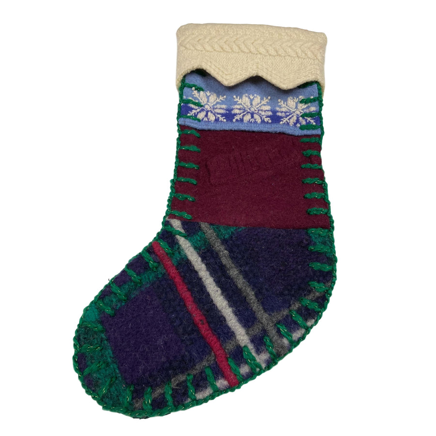 ONE OF A KIND Upcycled Wool Sweater Christmas Stockings