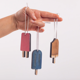 Wooden Indigo Blue Popsicle Ornament